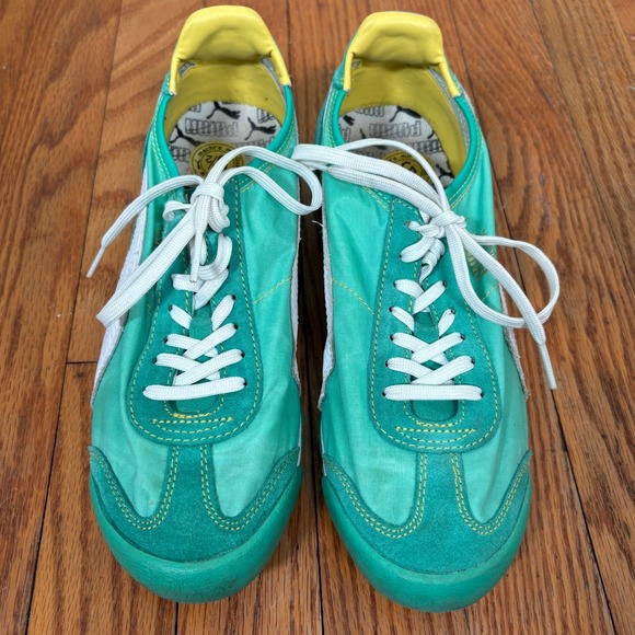Puma Shoes - Puma Green Suede Nylon‎ Lace Up Athletic Sneakers Shoes men’s 5.5 Women 7